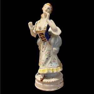 Occupied Japan Vintage 1940s Porcelain Lady in Victorian Dress Figurine